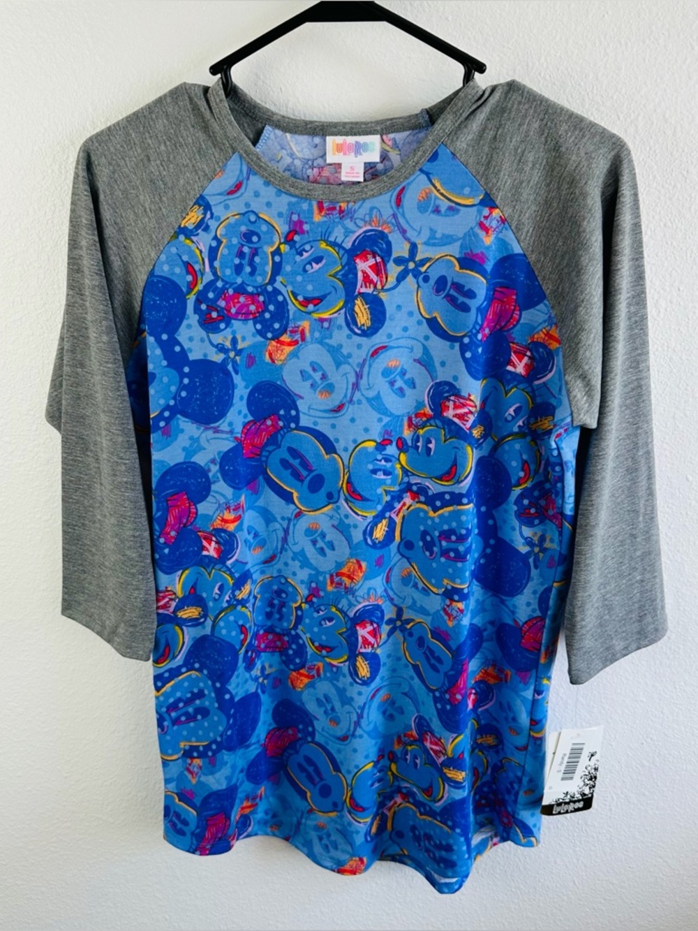 Lularoe Blue Red Mickey Mouse Disney Randy Tee Size S NWT